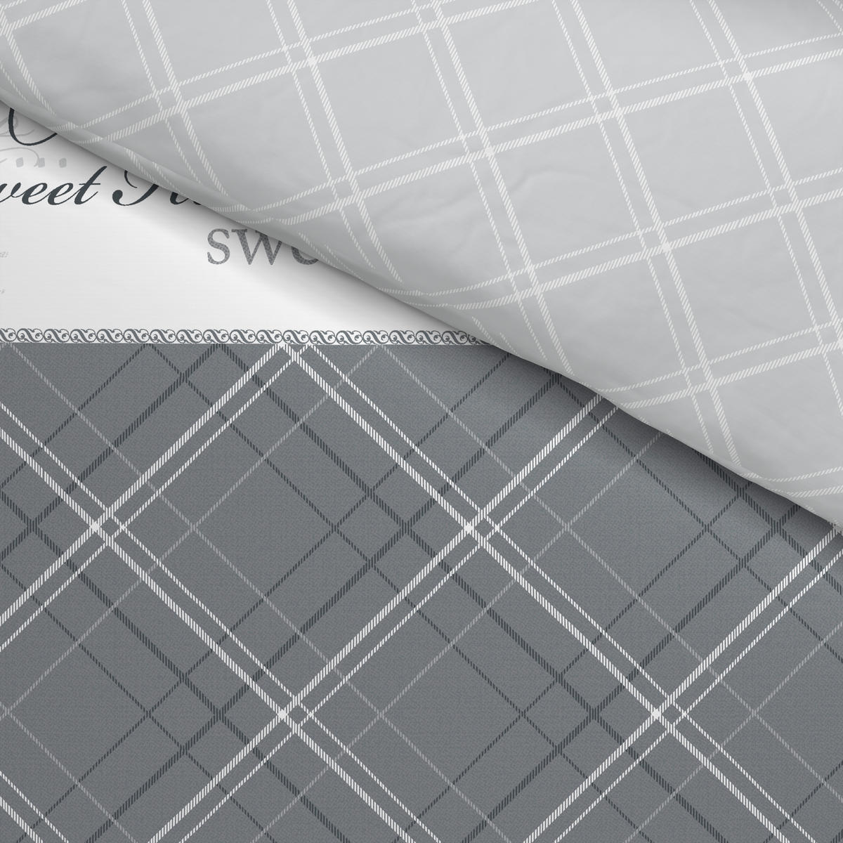 Baumwoll Bettwäsche Renforce Bettwäsche_Renforce Home sweet - grau (135,00/200,00cm)