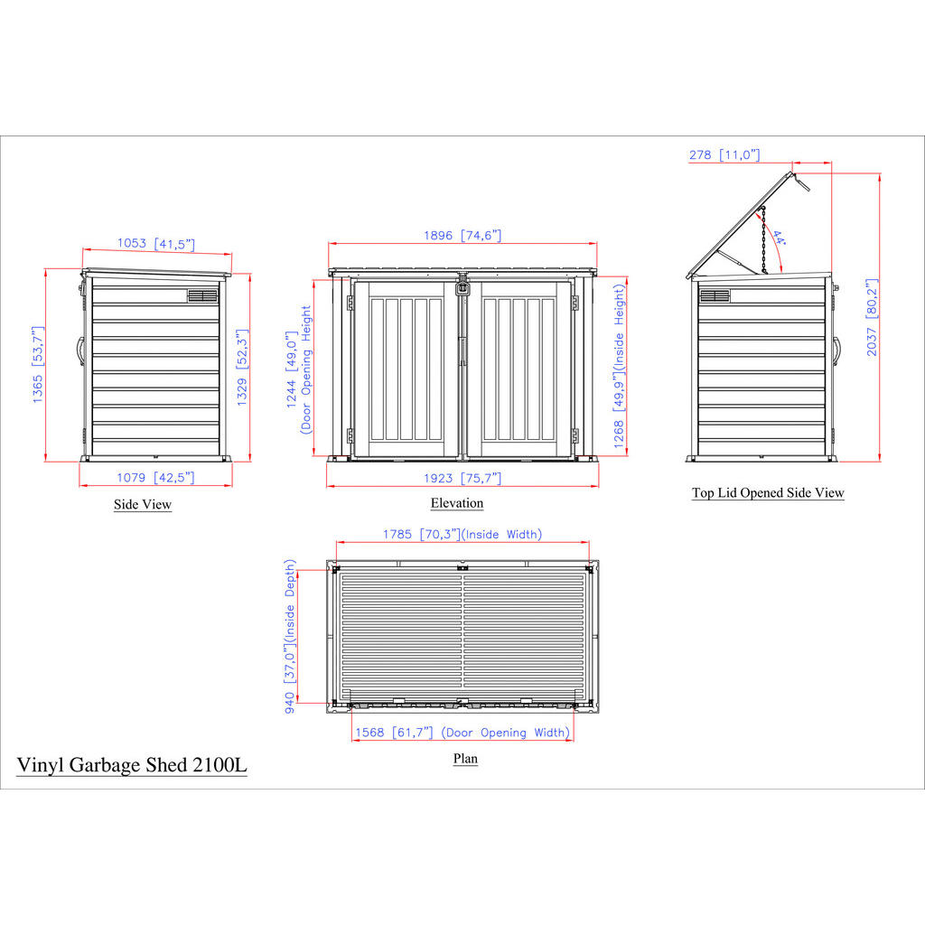 VCM Mülltonnenbox 3er StoreAway grau Ku... VCM Mülltonnenbox 3er StoreAway grau Ku...