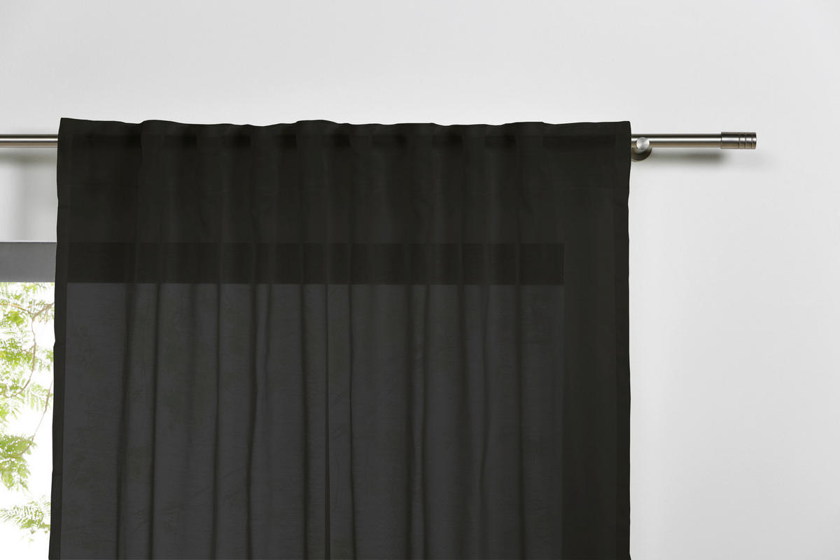 Kombivorhang PURE schwarz B/L: ca. 135x300 cm PURE - schwarz (135,00/300,00cm)