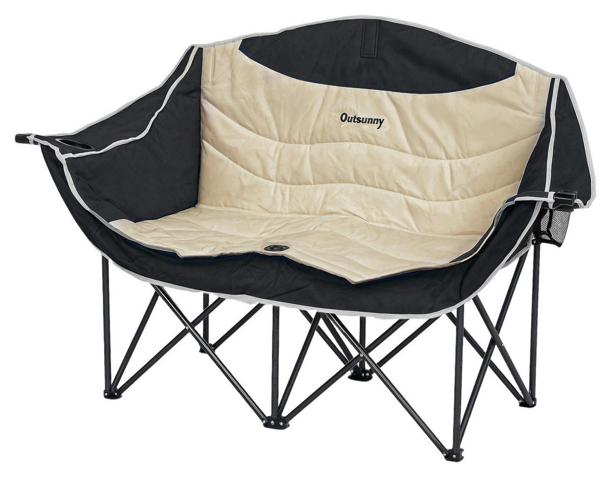 Outsunny Campingstuhl khaki Metall B/H/L: ca. 50x92x134 cm Campingstuhl - khaki (134,00/50,00/92,00cm) - Outsunny