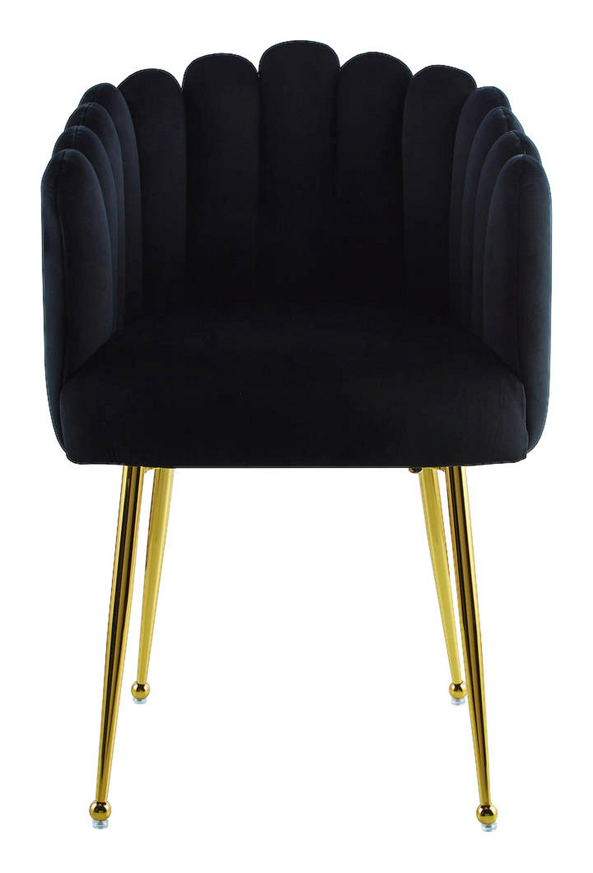 Stuhl Mucha 101 schwarz Microfaser B/H/T: ca. 59x85x56 cm Mucha 101 - gold/schwarz (59,00/85,00/56,00cm) - 360 Living