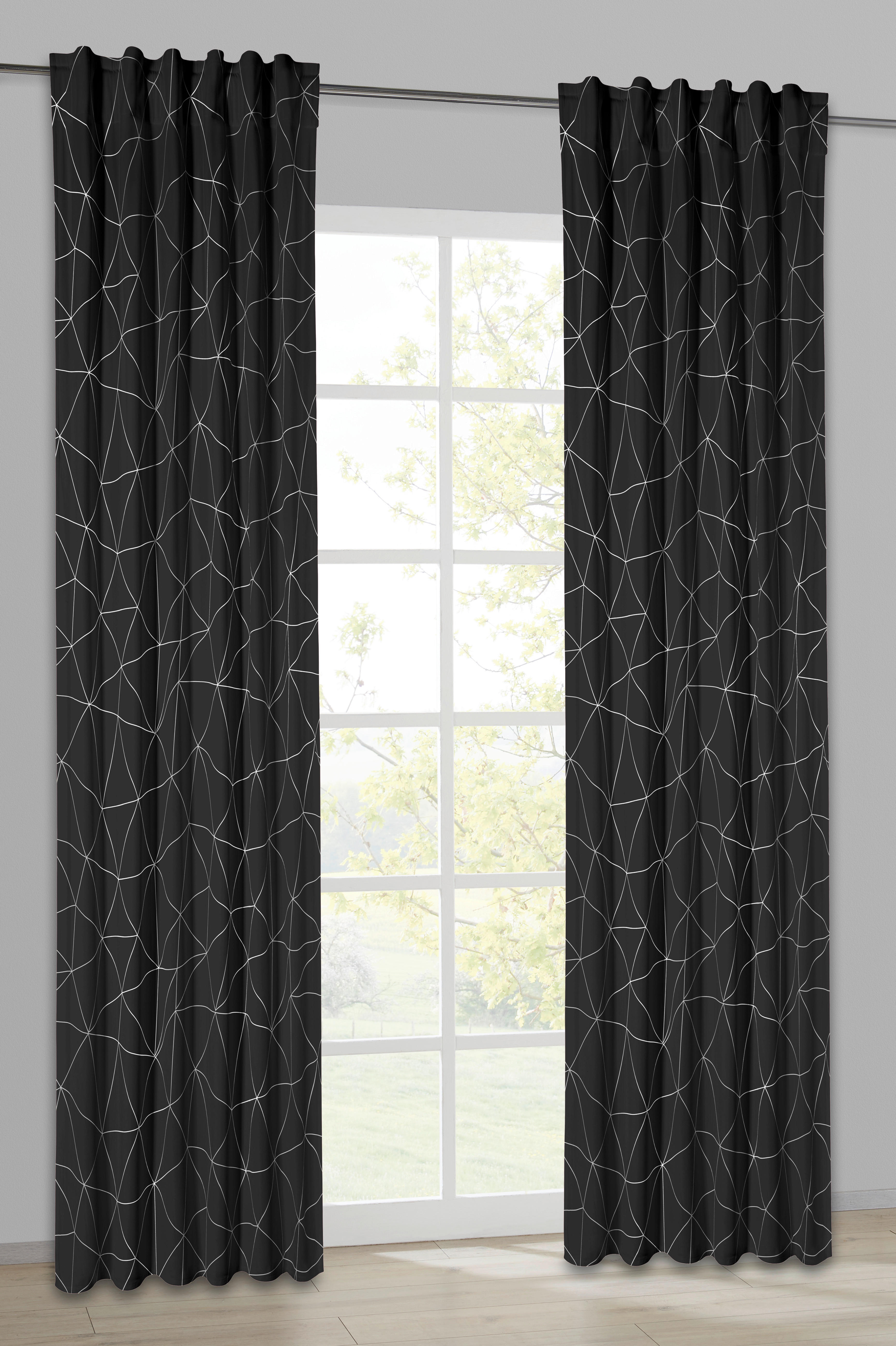 Verdunklungsvorhang Nizza schwarz B/L: ca. 135x235 cm Nizza - schwarz/silber (135,00/235,00cm)
