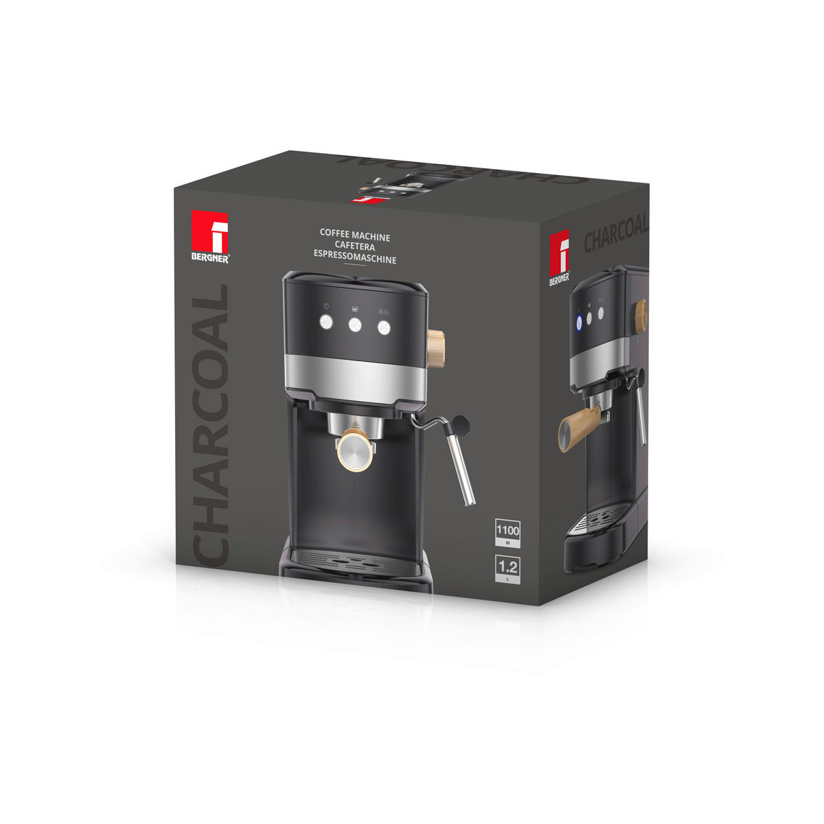 BERGNER Espressomaschine schwarz CHARCOAL - schwarz - BERGNER