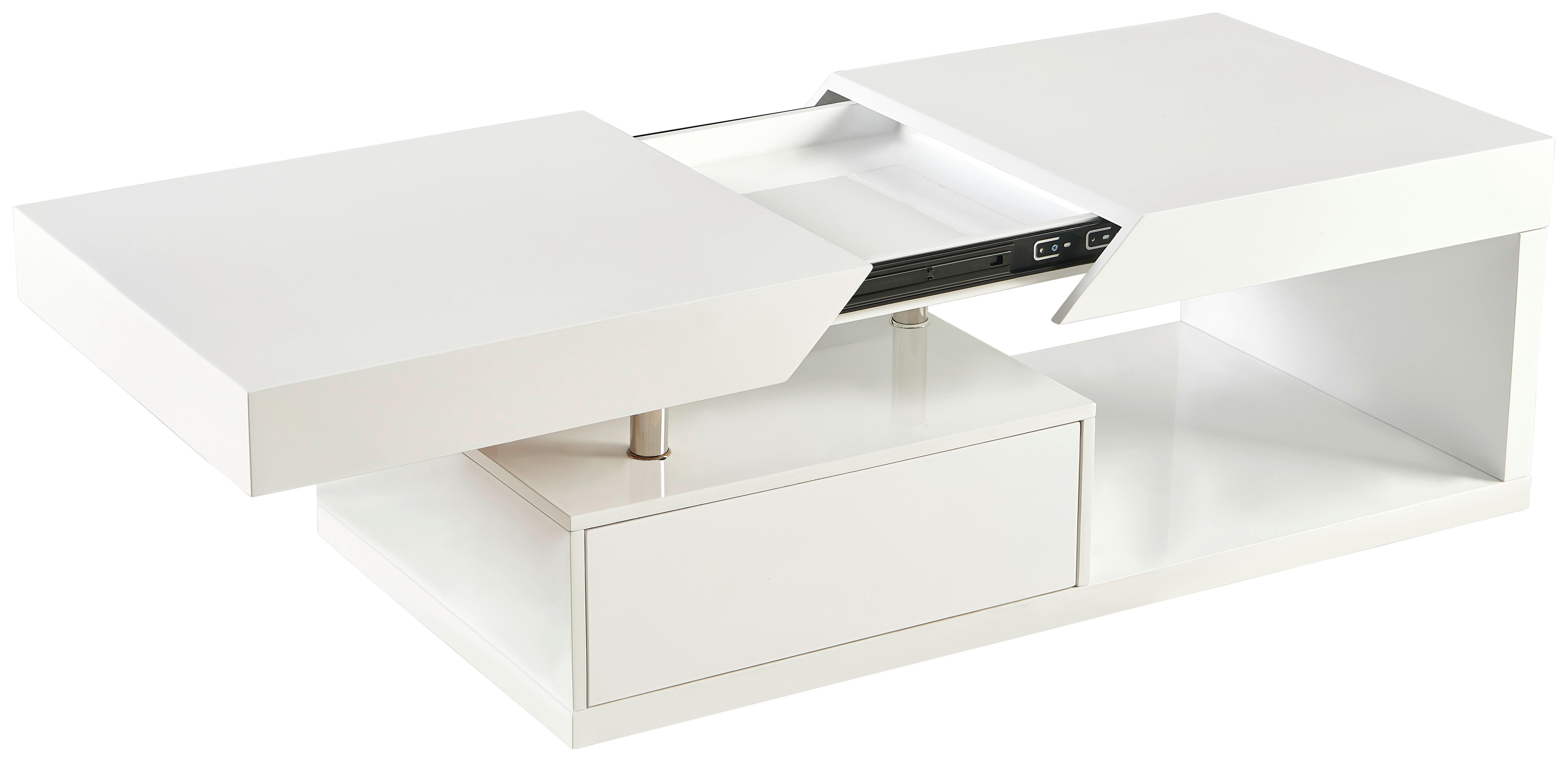 Couchtisch Vega weiß Hochglanz B/H/T: ca. 110x42x60 cm Vega - weiß (110,00/42,00/60,00cm)