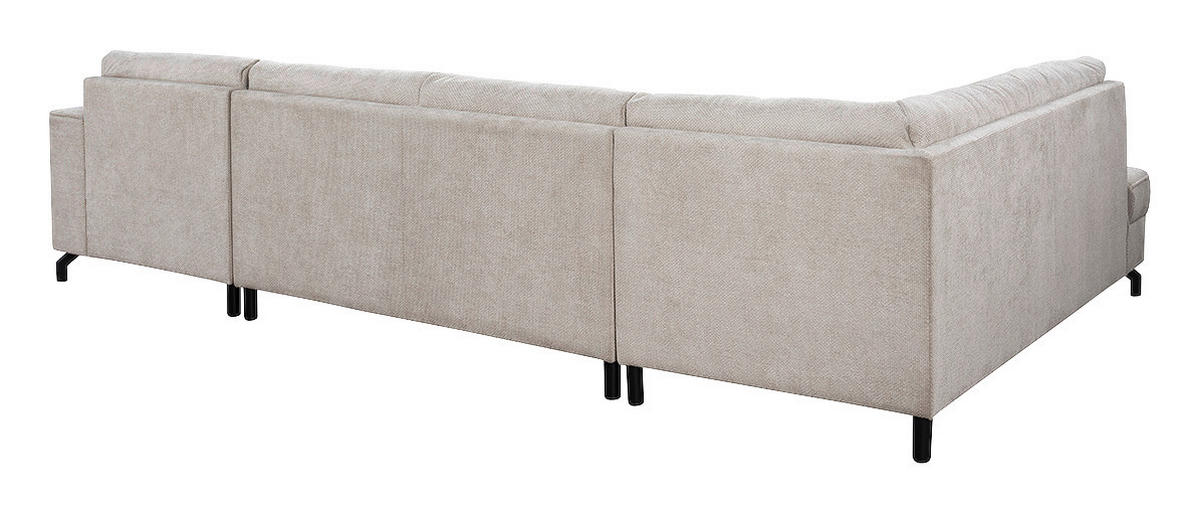 Wohnlandschaft Santorin Greige Microfaser B/H/T: ca. 349x88x197 cm Santorin - Greige/schwarz (349,00/88,00/197,00cm)
