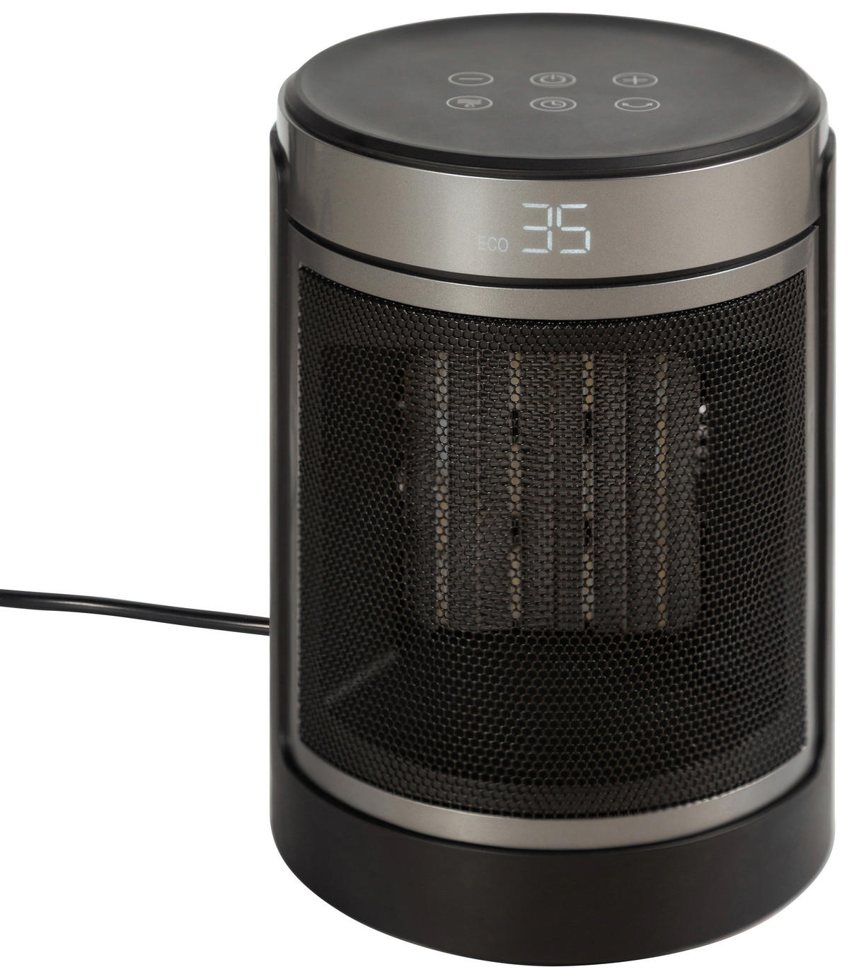 POCOline Keramikheizlüfter PTC-907B silber schwarz Metall Kunststoff B/H/L: ca. 17,2x26,8x17,2 cm ca. 1500 W Keramik-Heizlüfter_Zonda - schwarz/silber (17,20/17,20/26,80cm) - POCOline