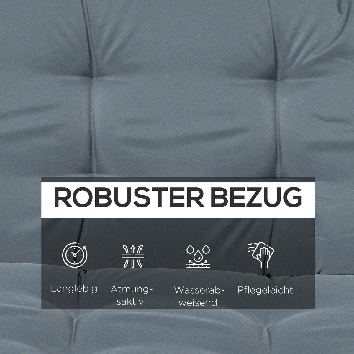 Outsunny Sitzkissen dunkelgrau Schaumstoff B/H/L: ca. 100x8x170 cm Sitzkissen - dunkelgrau (170,00/100,00/8,00cm) - Outsunny