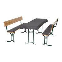 Auflagenset Festzeltgarnitur dunkelgrau Polyester 3er Set Festzeltgarnitur - dunkelgrau