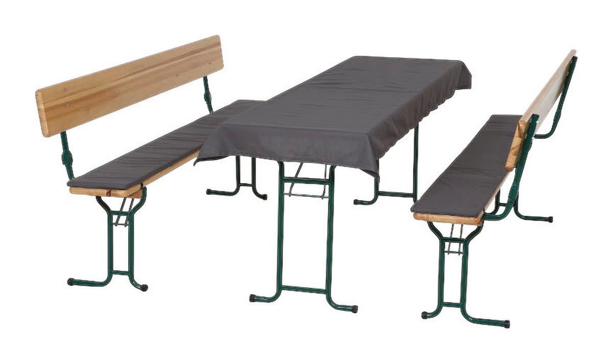 Auflagenset Festzeltgarnitur dunkelgrau Polyester 3er Set Festzeltgarnitur - dunkelgrau