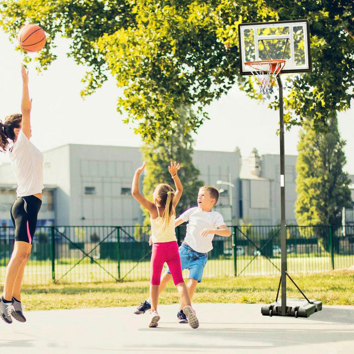 HOMCOM Basketballkorb schwarz H/L: ca. 350x86 cm Basketballkorb - schwarz (86,00cm) - HOMCOM