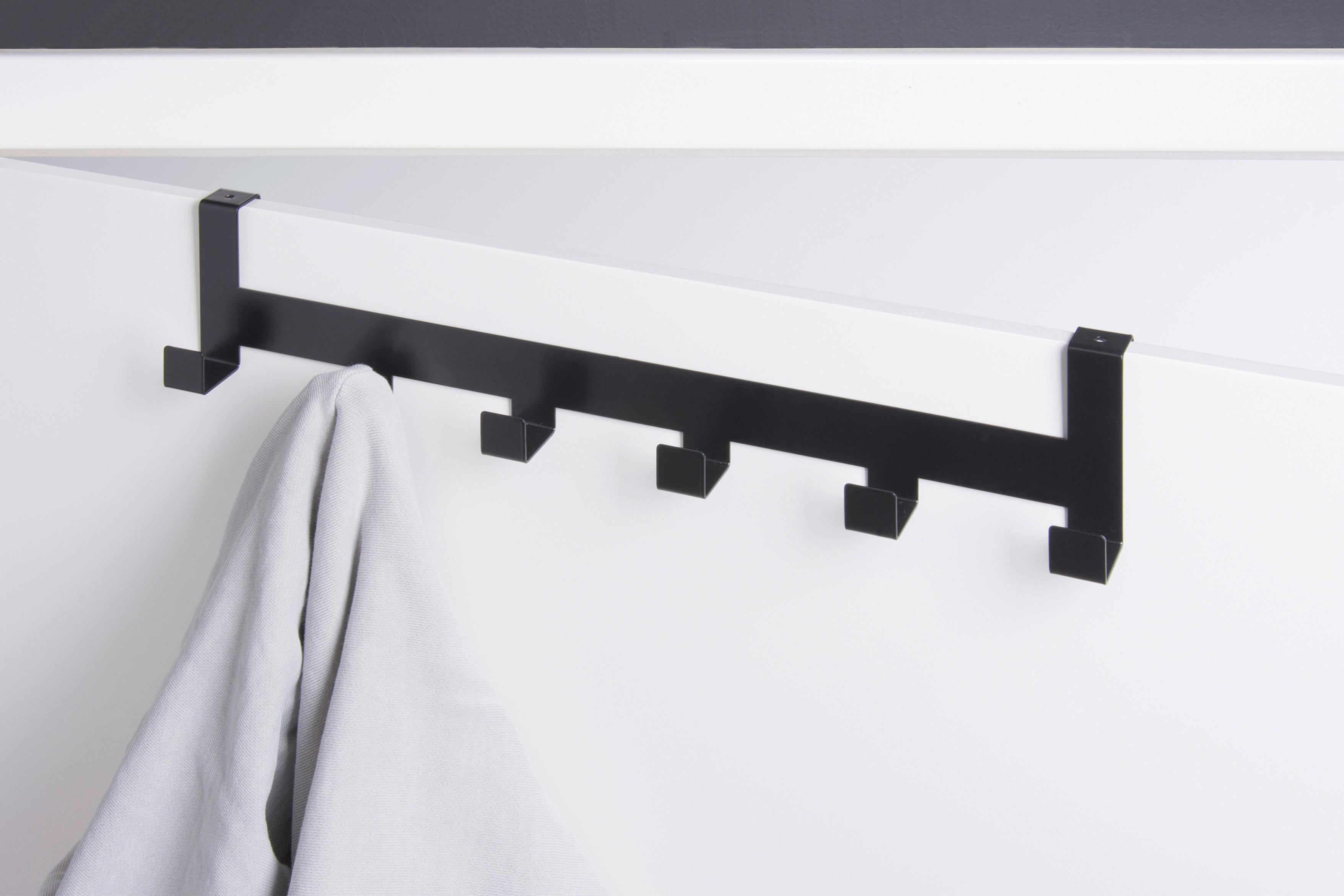 Türgarderobe Hook 6 anthrazit pulverbeschichtet Metall B/H/T: ca. 40x8x5 cm Hook 6 - anthrazit (40,00/8,00/5,00cm)
