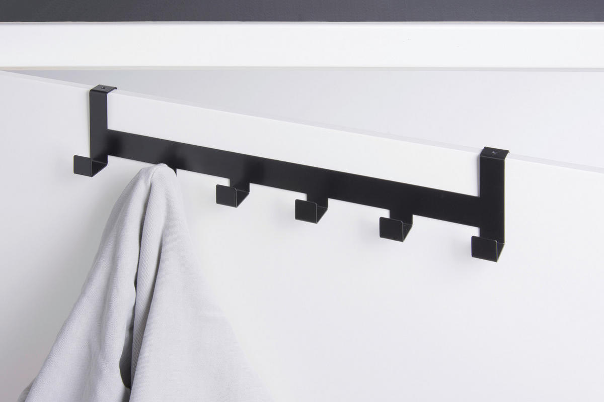 Türgarderobe Hook 6 anthrazit pulverbeschichtet Metall B/H/T: ca. 40x8x5 cm Hook 6 - anthrazit (40,00/8,00/5,00cm)