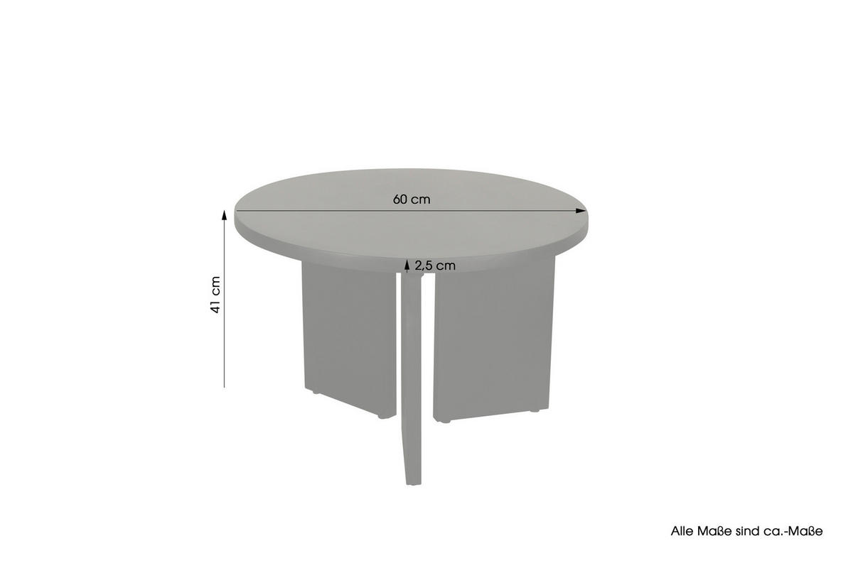 Beistelltisch ROUND schwarz lackiert Akazie H/D: ca. 41x60 cm ROUND - schwarz (60,00/41,00cm) - byLIVING