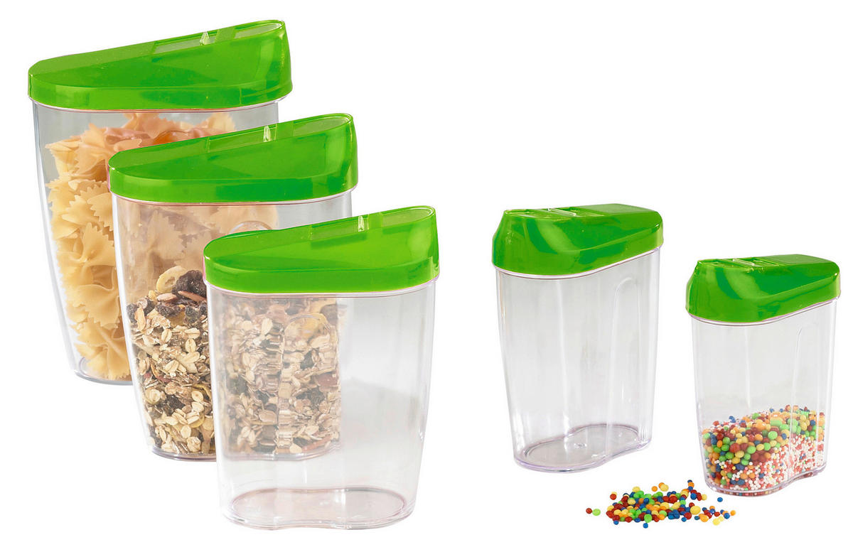 Schüttdosenset sortiert B/H/L: ca. 9x20,5x15 cm Schüttdose_ 5tlg. - sortiert (15,00/9,00/20,50cm)
