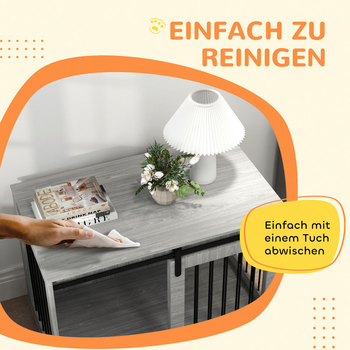 PawHut Hundekäfig grau Spanplatte B/H/L: ca. 58x61x98 cm Hundekäfig - grau (98,00/58,00/61,00cm) - PawHut