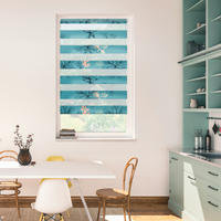 Doppelrollo Duo Aqua Floral blau B/L: ca. 60x150 cm Duo Aqua Floral - blau (60,00/150,00cm) - LICHTBLICK