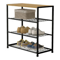 Schuhregal Nina Eiche Artisan Nachbildung schwarz B/H/T: ca. 63x63x30 cm Nina - Eiche/schwarz (63,00/63,00/30,00cm)