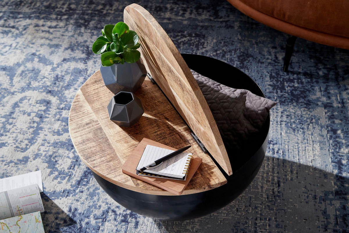 Couchtisch schwarz B/H/T: ca. 60x34x60 cm Couchtisch - schwarz (60,00/34,00/60,00cm) - Wohnling