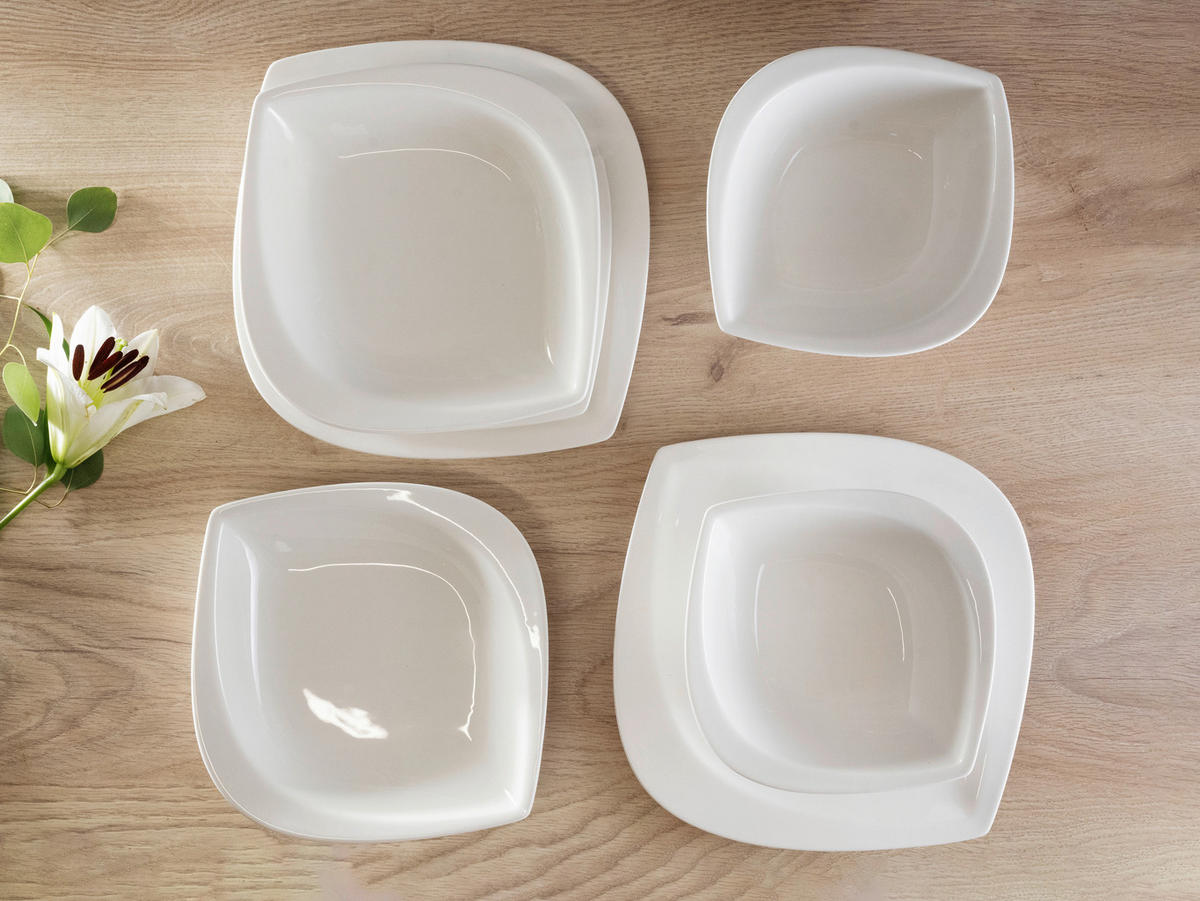 CreaTable Kombiservice Melbourne weiß Porzellan 16 tlg. Melbourne - weiß - CreaTable