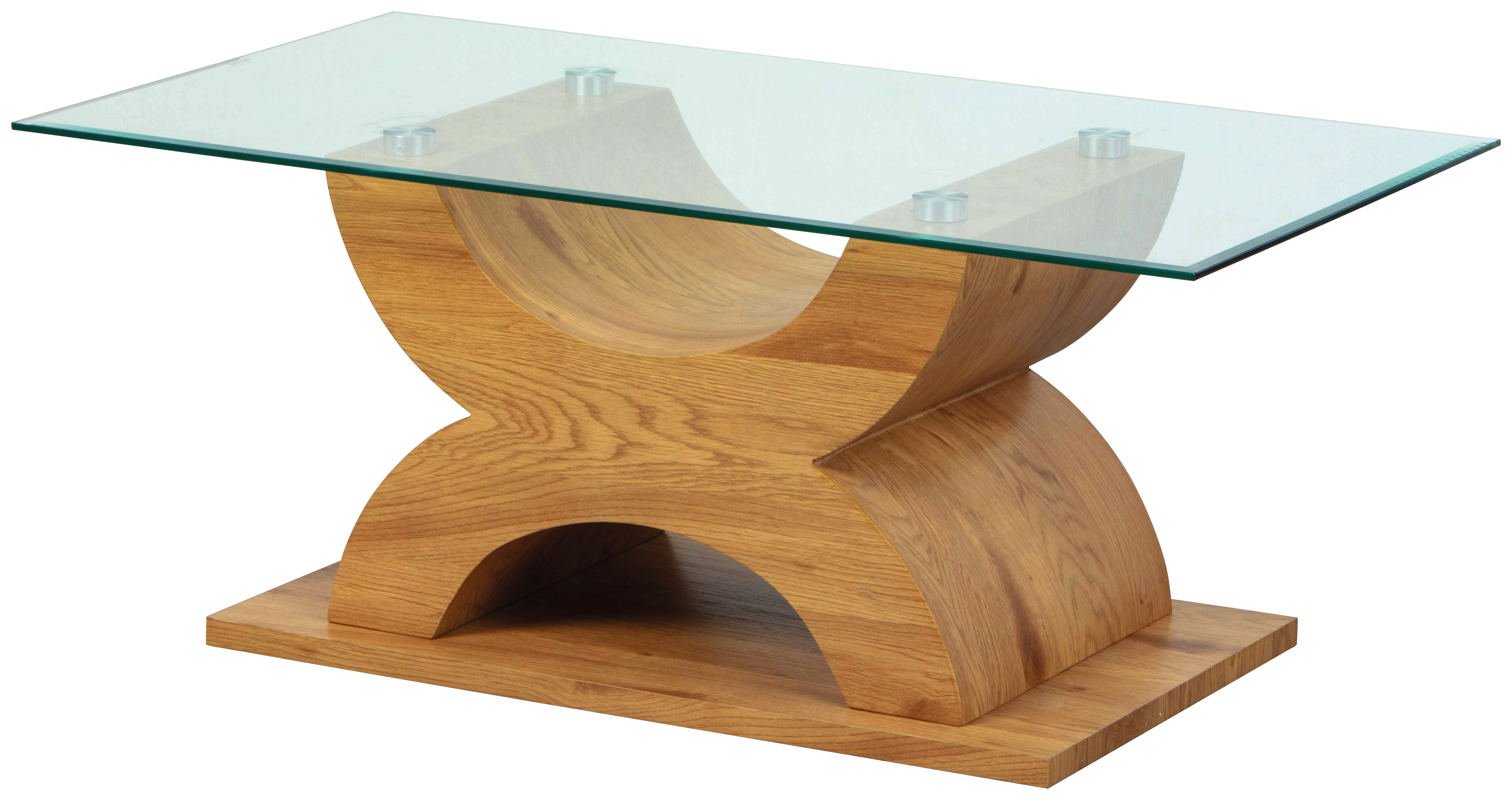Couchtisch X-Type natur Wildeiche Nachbildung klar B/H/T: ca. 110x45x60 cm X-Type - klar/natur (110,00/45,00/60,00cm) - Inter Link