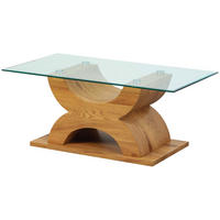 Couchtisch X-Type natur Wildeiche Nachbildung klar B/H/T: ca. 110x45x60 cm X-Type - klar/natur (110,00/45,00/60,00cm) - Inter Link
