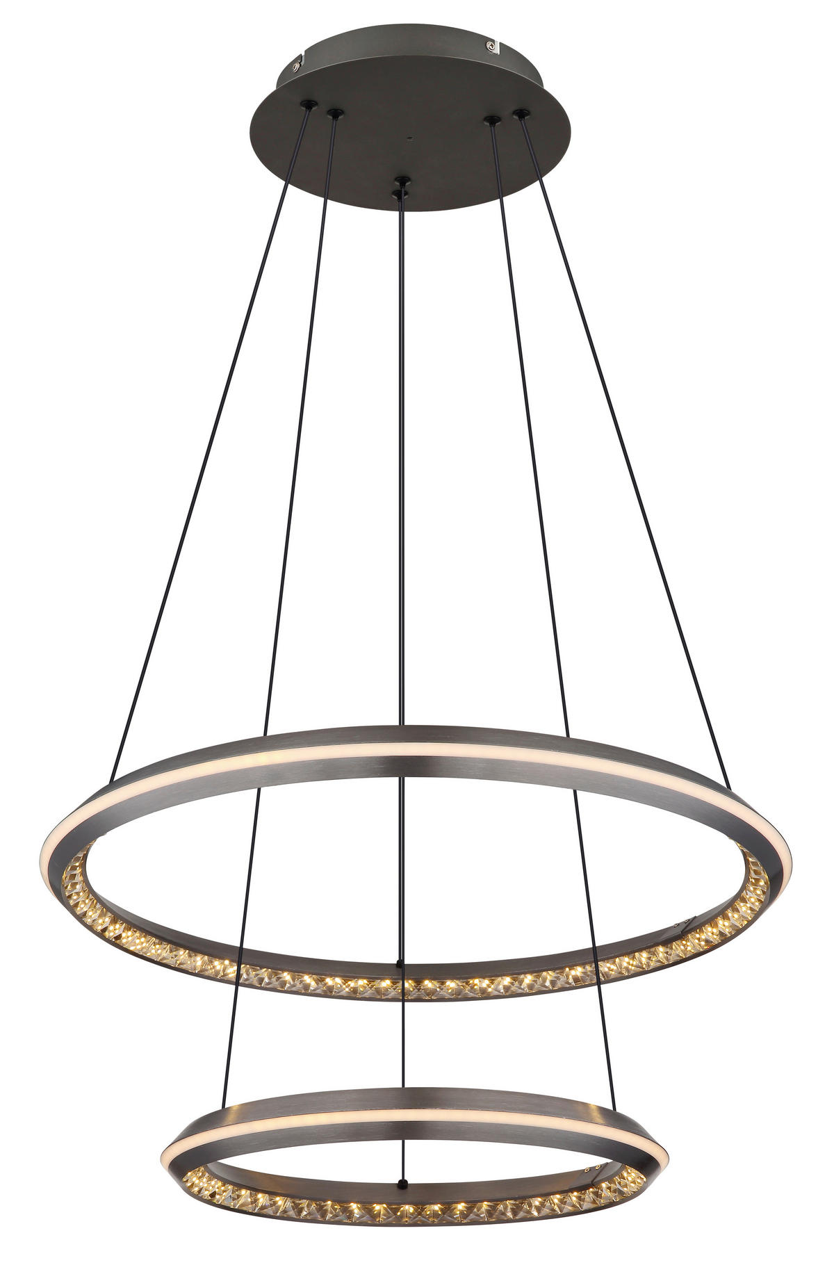 GLOBO LED-Pendelleuchte ALAINA 67329-50H klar grau Opal Metall Kunststoff H/D: ca. 150x60 cm 1.0 Brennstellen ALAINA - klar/Opal (60,00/150,00cm) - GLOBO