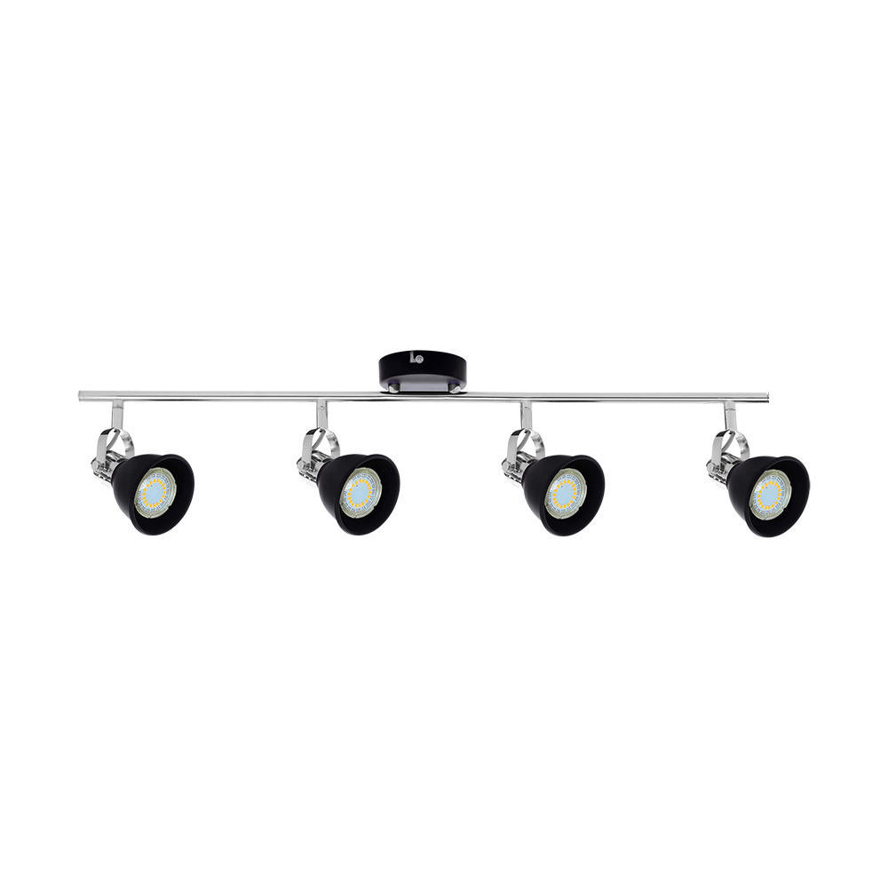 SPOT Light Spotbalken 2766414 schwarz Chrom Metall B/H/T: ca. 78x19x18 cm GU10 4 Brennstellen Anita - schwarz/Chrom (78,00/19,00/18,00cm) - SPOT Light