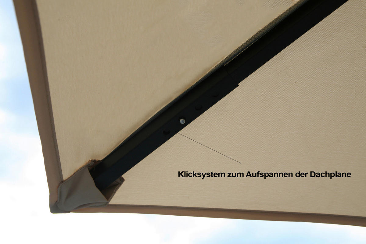 Grasekamp Pavillon Amalfi Flex beige Stahl B/H/L: ca. 300x253x300 cm Amalfi Flex - beige (300,00/300,00/253,00cm) - Grasekamp