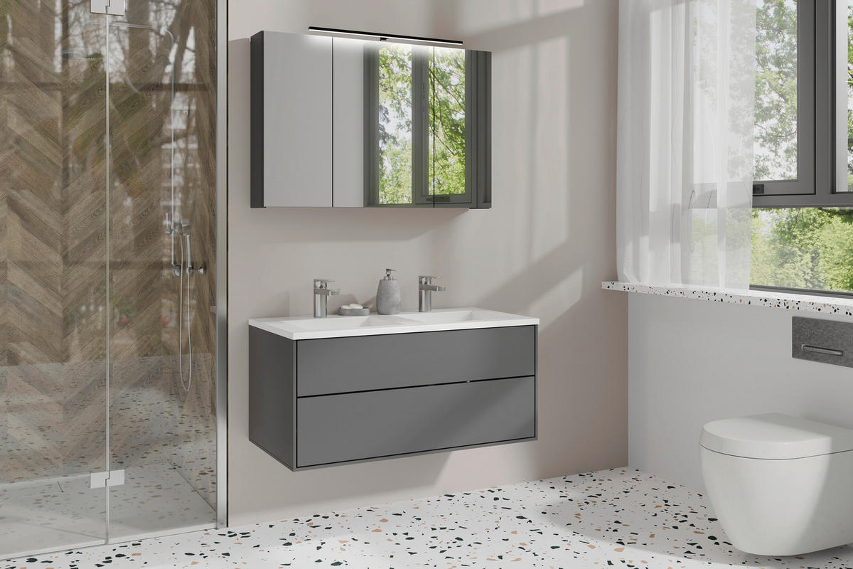 Spiegelschrank SPREE anthrazit B/H/T: ca. 90x60x20 cm SPREE - anthrazit (90,00/60,00/20,00cm) - byLIVING