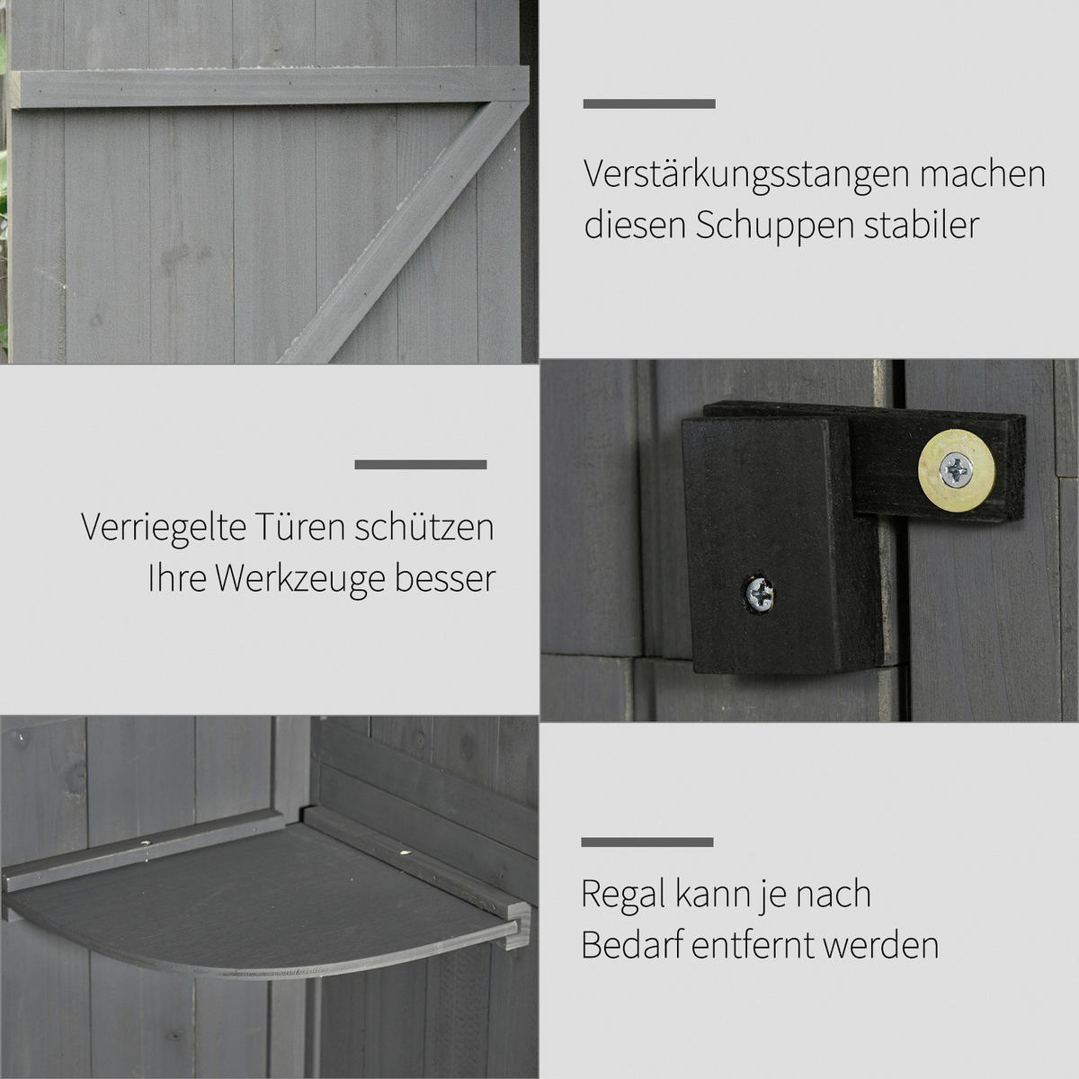 Outsunny Gartenhaus grau B/H/L: ca. 54x179x77 cm Gartenhaus - grün/grau (77,00/54,00/179,00cm) - Outsunny