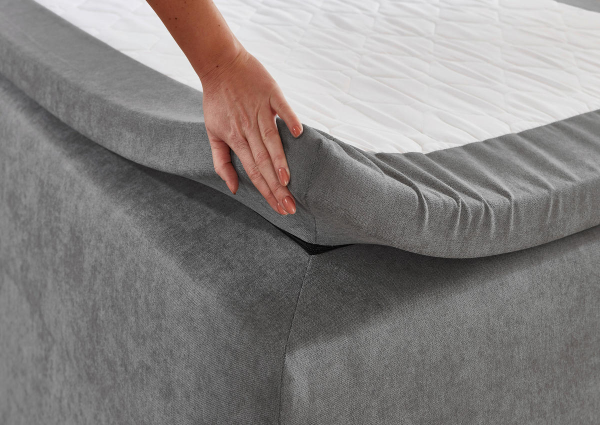 Boxspringbett Jeff silber Jeff - silber (100,00/57,00/211,00cm)