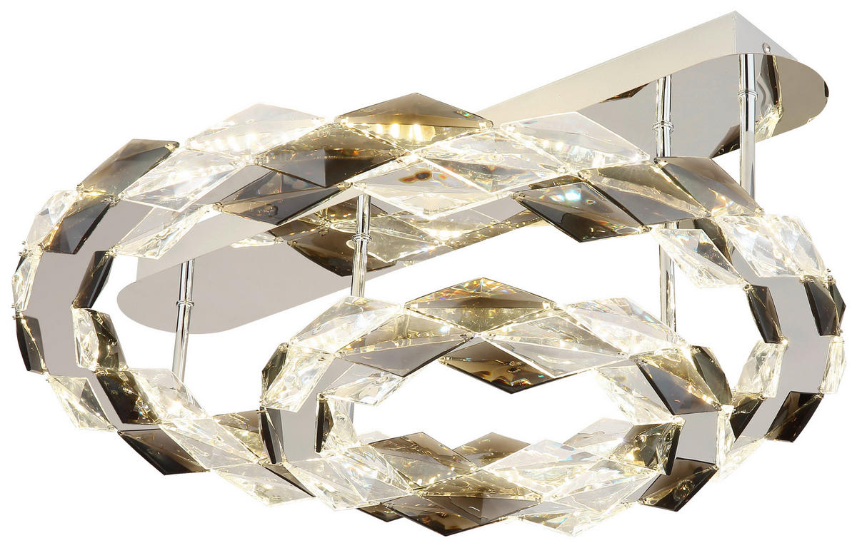 GLOBO LED-Deckenleuchte transparent Chrom Rauch Acryl Metall H/D: ca. 24x55 cm KARILION - Rauch/Chrom (55,00/24,00cm) - GLOBO