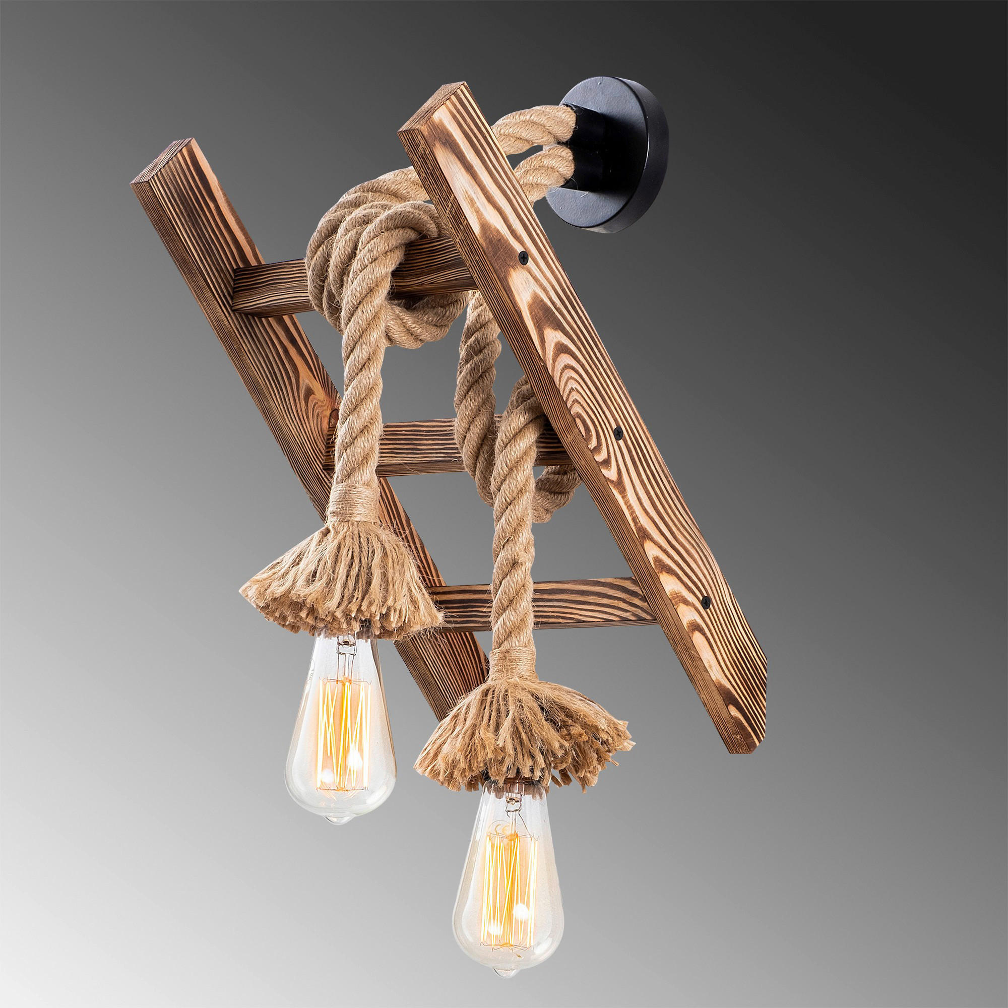Opviq Wandleuchte Erebos natur Holz B/H/T/L: ca. 26x45x26x25 cm E27 1 Brennstellen Erebos - natur (25,00/26,00/45,00cm) - Opviq