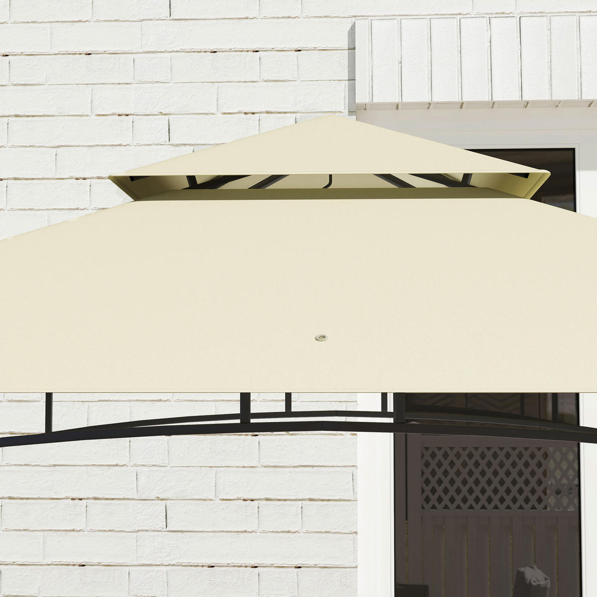 Outsunny Grillpavillon beige Stahl B/H/L: ca. 150x257x240 cm Grillpavillon - beige (240,00/150,00/257,00cm) - Outsunny