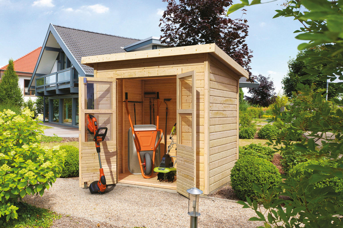 Karibu Gartenhaus Tony 0,5 natur B/H/T: ca. 212x219x154 cm Tony 0,5 - natur (212,00/219,00/154,00cm) - Karibu