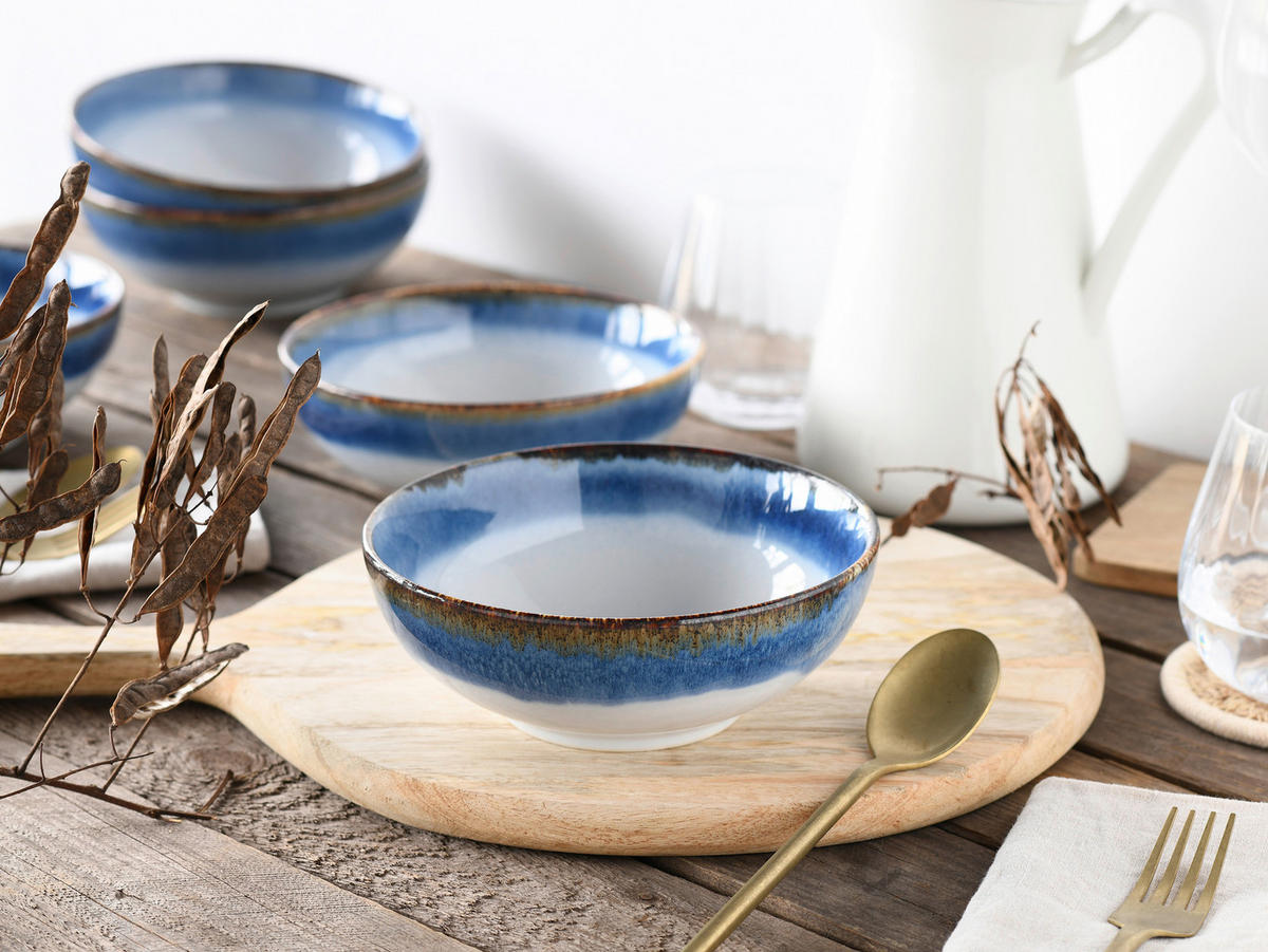 CreaTable Schüssel-Set Cascade blau Steinzeug Cascade - blau - CreaTable