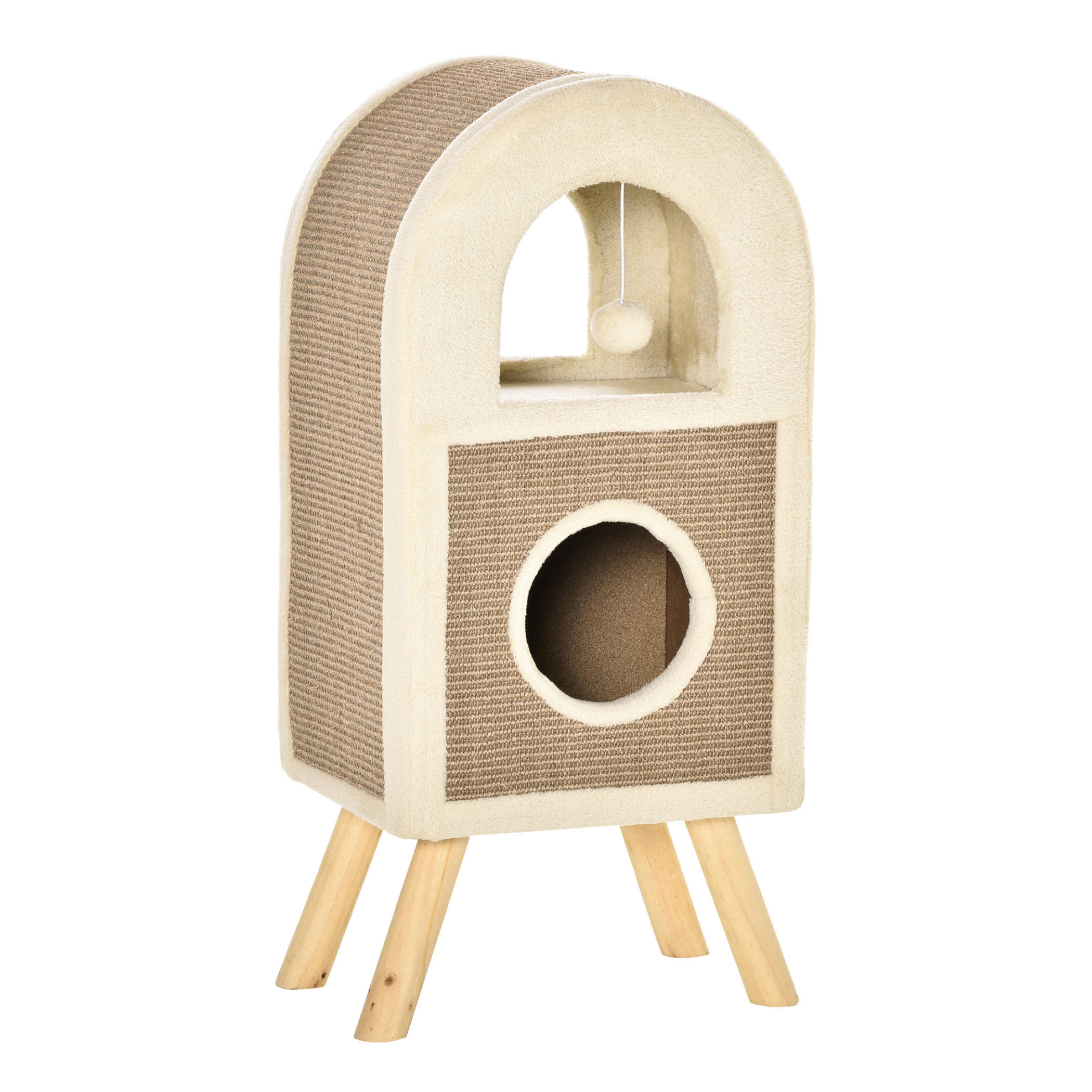 PawHut Kratzbaum braun Spanplatte B/H/L: ca. 34x40x91 cm Kratzbaum - braun (91,00/34,00/40,00cm) - PawHut