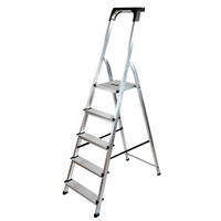 BAYERSYSTEM Haushaltsleiter Aluminium Haushaltsleiter_5_Stufen - silber - BAYERSYSTEM