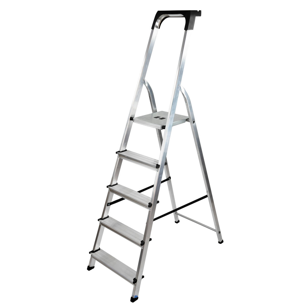 BAYERSYSTEM Haushaltsleiter Aluminium Haushaltsleiter_5_Stufen - silber - BAYERSYSTEM