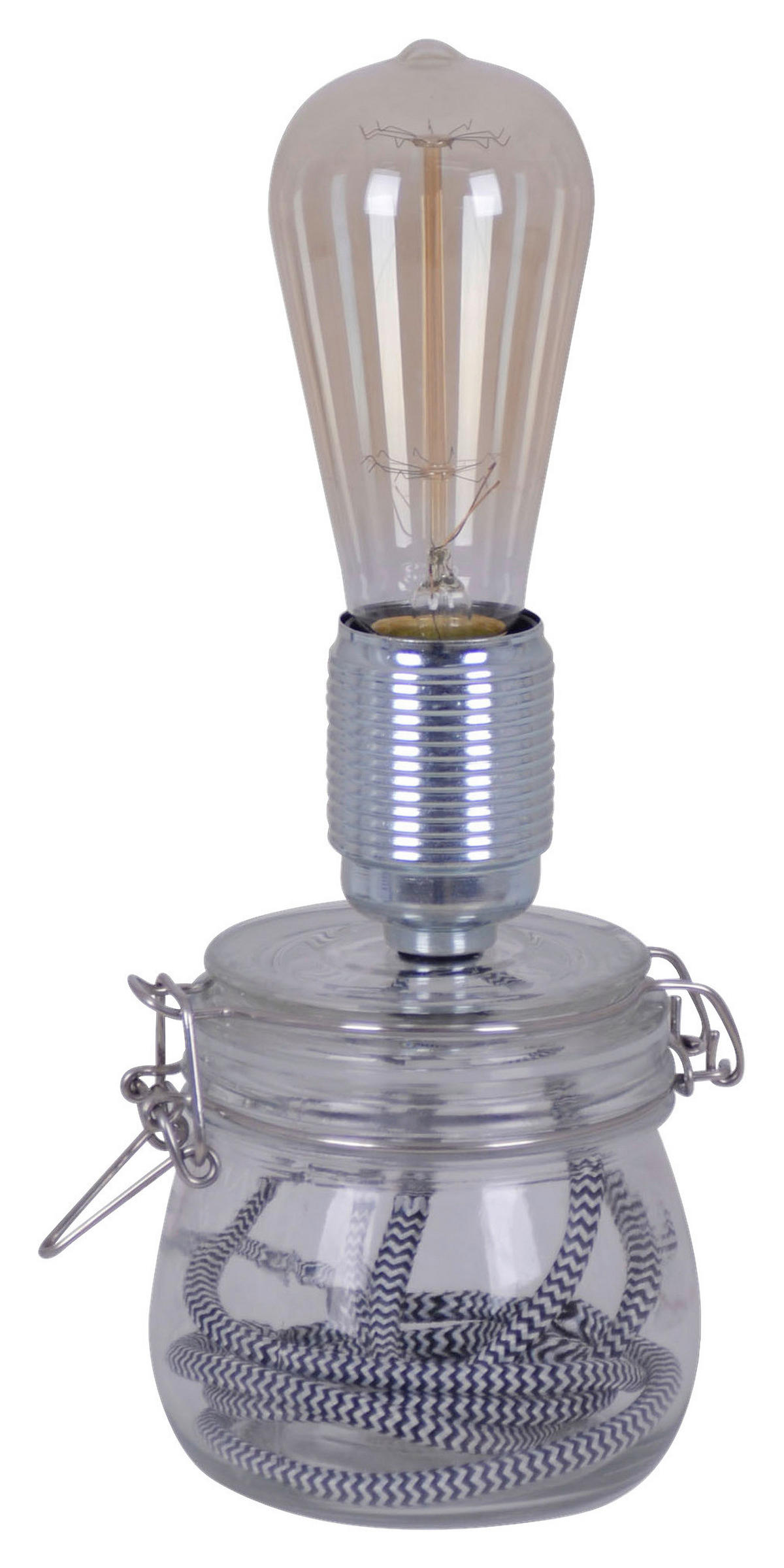 Näve Leuchten Tischleuchte 3157931 transparent Metall Glas B/H/T: ca. 11x20x11 cm E27 1 Brennstellen Klar Max - transparent (11,00/20,00/11,00cm) - Näve Leuchten