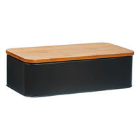 Zeller Brotkasten schwarz Metall B/H/L: ca. 23x13x42,5 cm Brotkasten - natur/schwarz (42,50/23,00/13,00cm) - Zeller