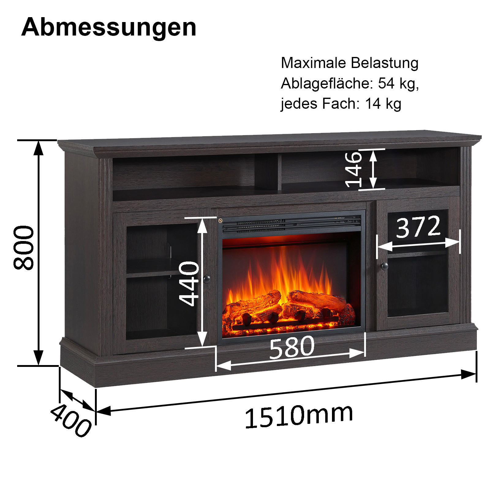 Balderia Elektrischer-Kamin James EF378A...