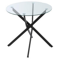 Beistelltisch 839-079 schwarz Glas Stahl B/H/T: ca. 80x75x80 cm 839-079 - schwarz (80,00/75,00/80,00cm) - HOMCOM