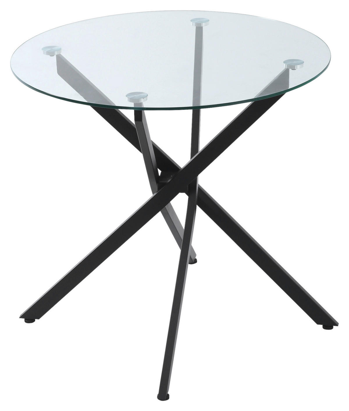 Beistelltisch 839-079 schwarz Glas Stahl B/H/T: ca. 80x75x80 cm 839-079 - schwarz (80,00/75,00/80,00cm) - HOMCOM