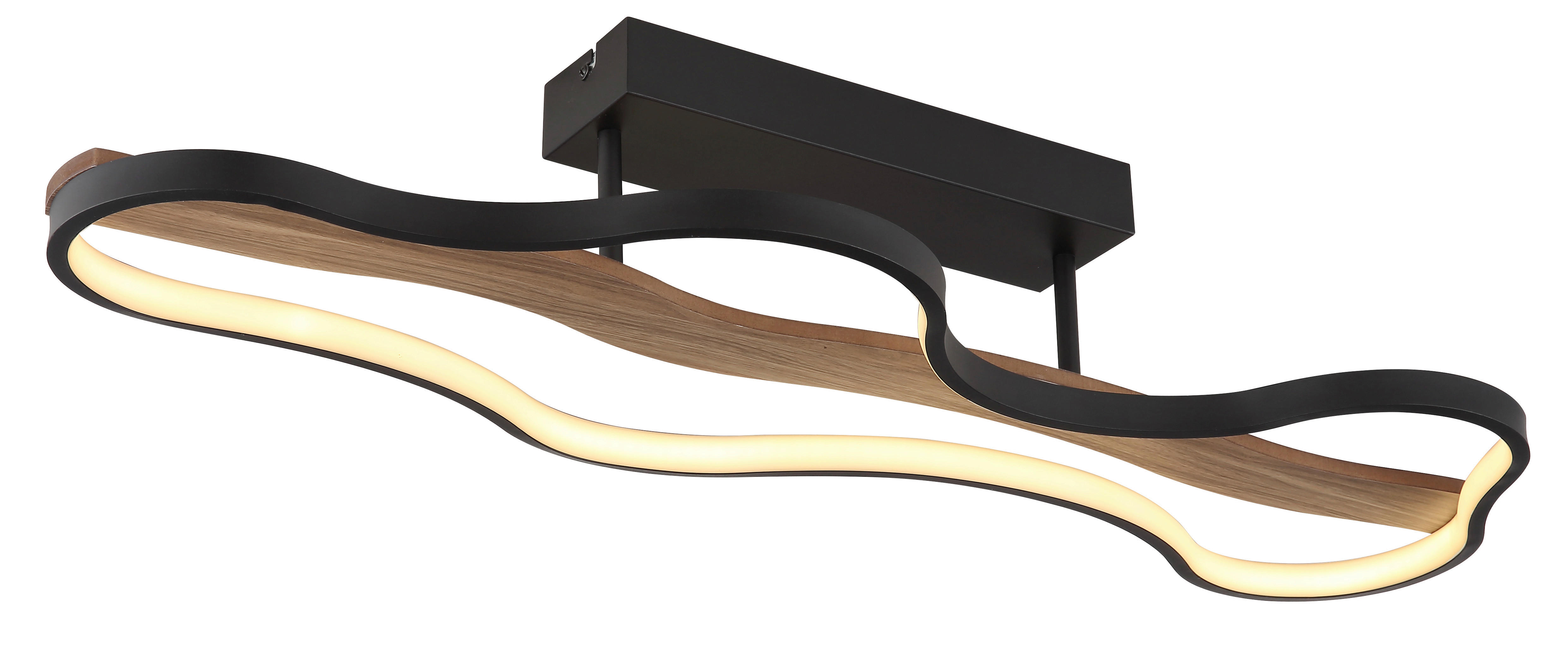 GLOBO LED-Deckenleuchte schwarz dunkelbraun Aluminium Metall Holz B/H/T: ca. 29x15x80,6 cm BEZZY - dunkelbraun/schwarz (29,00/15,00/80,60cm) - GLOBO