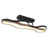 GLOBO LED-Deckenleuchte schwarz dunkelbraun Aluminium Metall Holz B/H/T: ca. 29x15x80,6 cm BEZZY - dunkelbraun/schwarz (29,00/15,00/80,60cm) - GLOBO