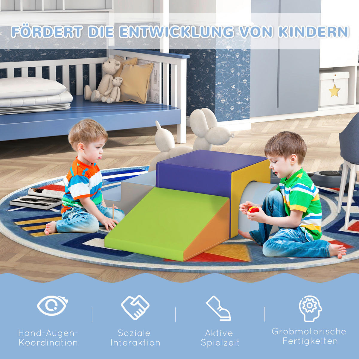 HOMCOM Bausteinset B/H/L: ca. 50x39x150 cm Bausteinset - multicolor (150,00/50,00/39,00cm) - HOMCOM