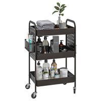 HOMCOM Küchenwagen schwarz Edelstahl B/H/L: ca. 30,5x53,5x75 cm Küchenwagen - schwarz (75,00/30,50/53,50cm) - HOMCOM