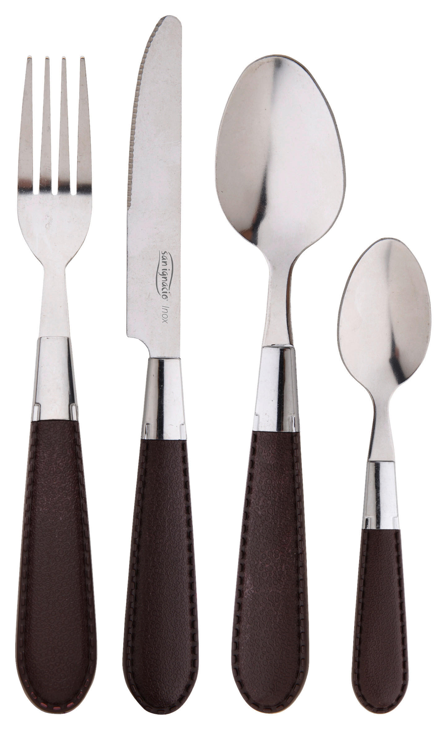 SAN IGNACIO Besteckset Brinny brown silber Edelstahl 24 tlg. Brinny brown - silber - SAN IGNACIO