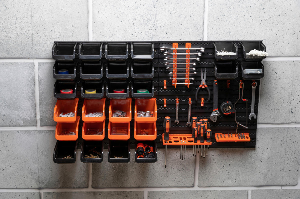 BLACK+DECKER Werkzeugwand orange B/H/L: ca. 14,2x56,3x50 cm Werkzeugwand_43tlg. - orange/schwarz (50,00/14,20/56,30cm) - BLACK+DECKER